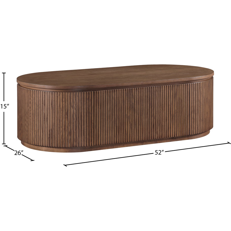 Table basse Gholson, H 15 po x L 52 po x l 26 po, Brun