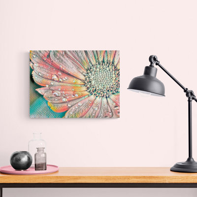 Rainbow Daisy - estampe numérique sur toile tendue avec châssis