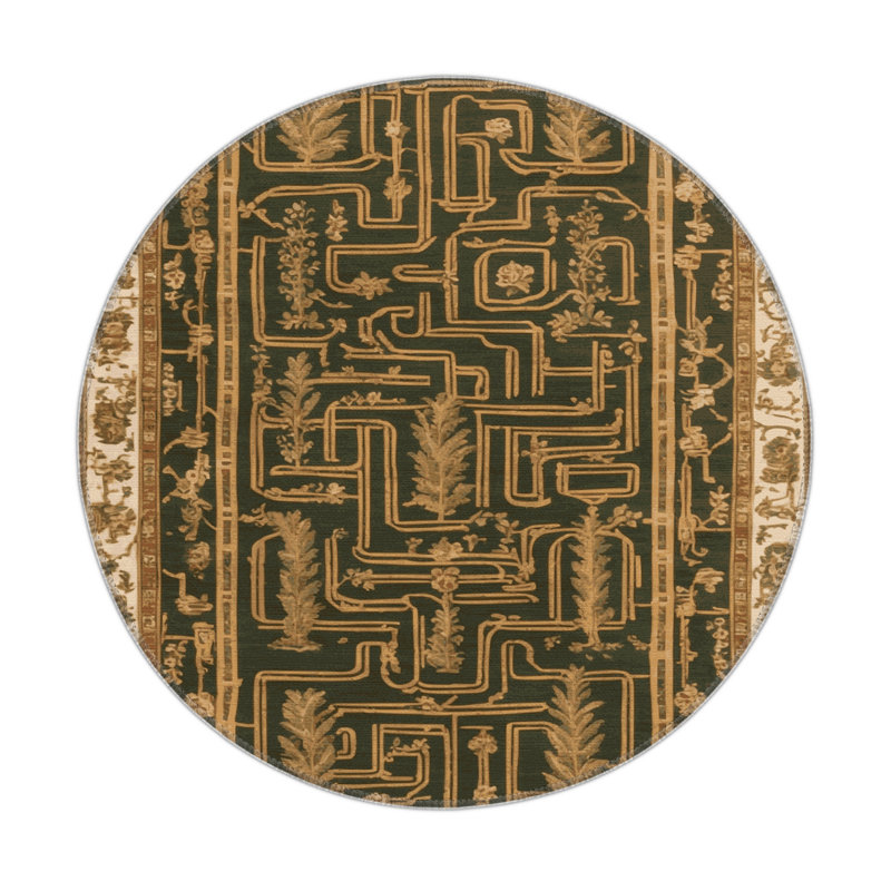 French Brown Indoor and Outdoor Area Rug, Rectangle 5' x 7'