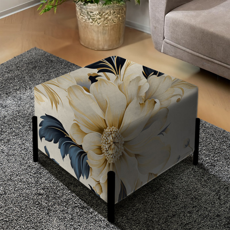 Motif contemporain Victorian IV - repose-pieds carré floral