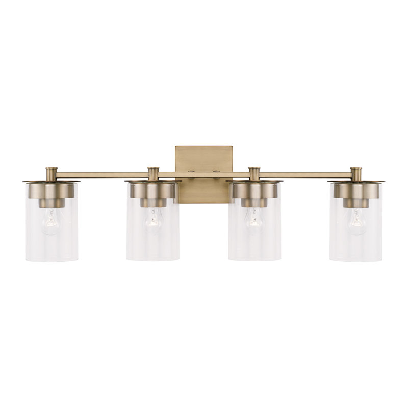 Elstone 4 - Light Dimmable Vanity Light, Aged Brass
