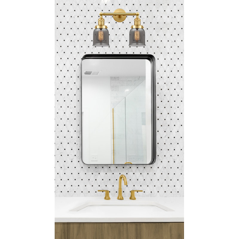 ClipperCove 2 - Light Dimmable Vanity Light, Plated Smoked, 6 Watt Vinage LED Bulb, Satin Gold