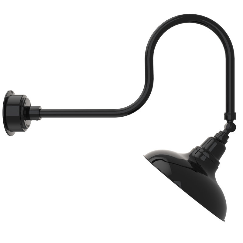 Luminaire de grange d'extérieur à DEL Adesh, Noir