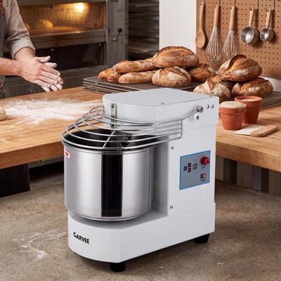 Commercial 10.5QT Electric Dough Mixer, 650W Stand Mixer with Capacitive Timer, Dual Rotation & Protective Shield for Pizza, Bread & Bakery