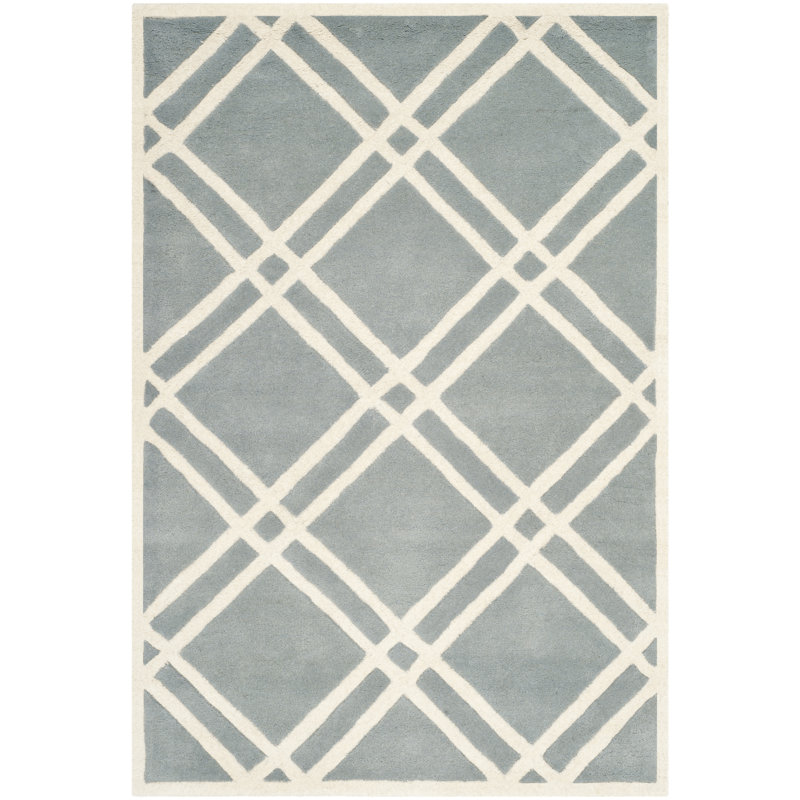 Terlton Geometric Wool Hand Woven Area Rug, Rectangle 91 x 152cm