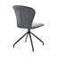 Chaise d'appoint de salle à manger Cyrine en tissu gris et similicuir avec finition noire - ensemble de 2