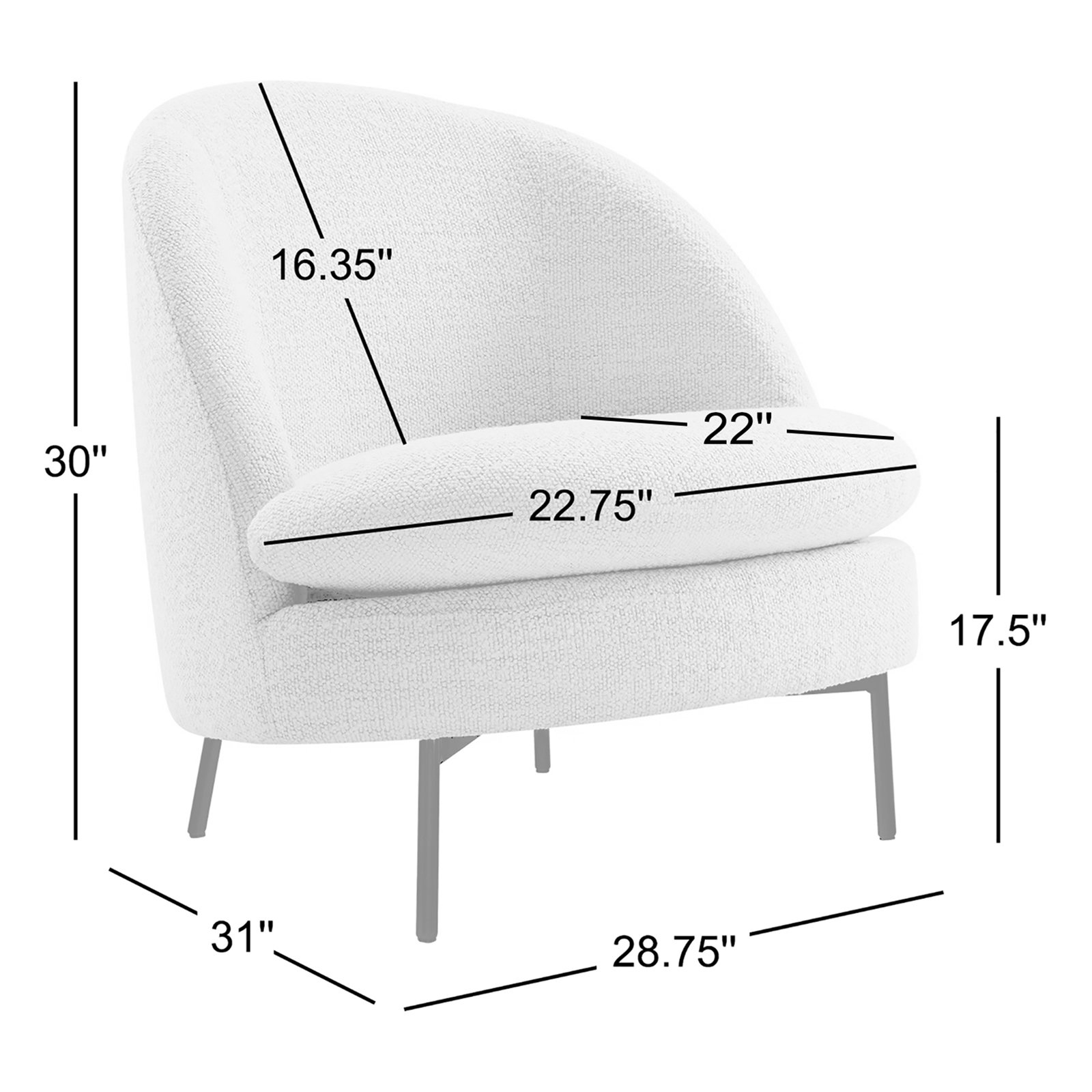 Catana Barrel Chair, Nathan Grey Tweed