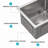Undermount Sink, Undermount Stainless Steel Kitchen Sink 16 Gauge Deep Single Bowl Kitchen Sink Basin