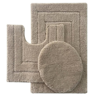 Ensemble de tapis de salle de bain 3 pièces Ben & Jonah Clearwater - Beige 