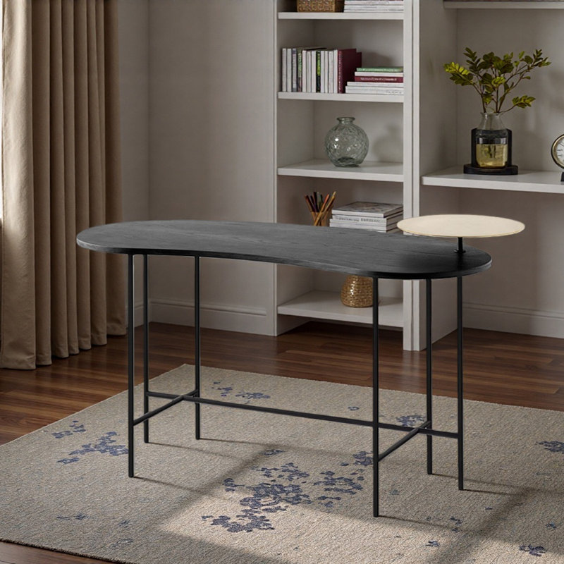 Bureau d'écriture simple et créatif, Noir et or, H 29,52 po x l 55,11 po x P 24,4 po