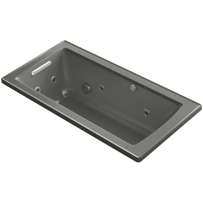 Archer Drop-in Whirlpool and BubbleMassage Air Bath, Gris tonnerre