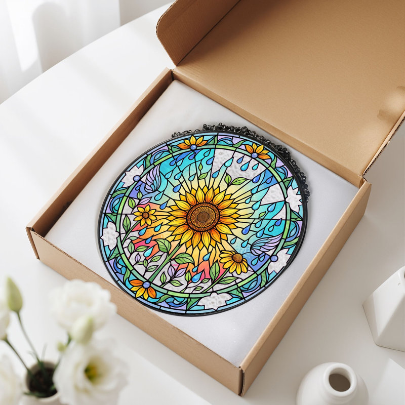 Panneau de vitrail Sunflower, 7.8"H