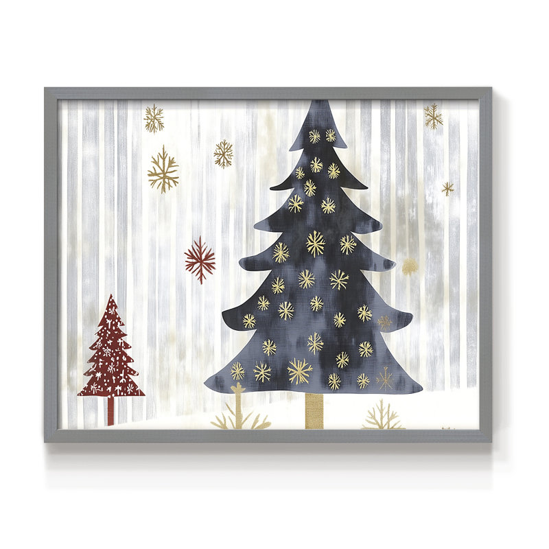 Chirstmas Art-CLXX -Framed Print - Restickable, H 22 po x l 28 po, Gris