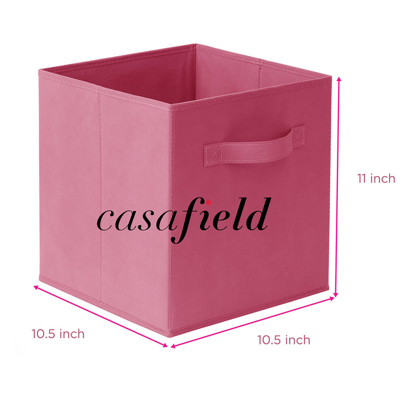 Collapsible Fabric Cubes, 11" Storage Bins (Set of 12), Hot Pink