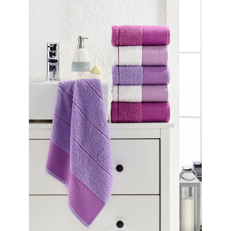 Arun Lightweight Hand Towel, Pink/Purple/White