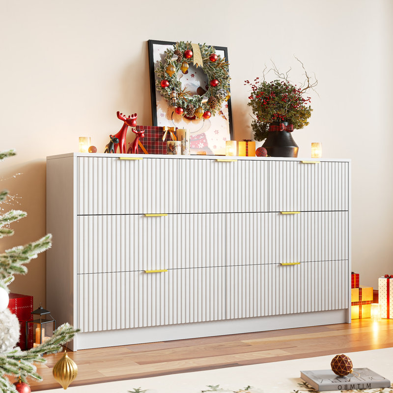 Commode 7 tiroirs, l 55,1 po, Blanc