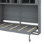 Lit escamotable en bois avec armoires supérieures, conception pliable peu encombrante-1086208194-1086208199
