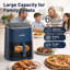 Friteuse à air bleue de 6 pintes avec fenêtre de visualisation, 12 programmes prédéfinis et personnalisable, ventilateur à 11 pales de 1700 W, cuisson croustillante à 400 °F (204 °C).
