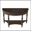 Console demi-lune en bois massif avec tiroir et tablette, table d'entrée incurvée et cannelée, pieds sculptés de style colonne romaine-94514493-94514470-94514491
