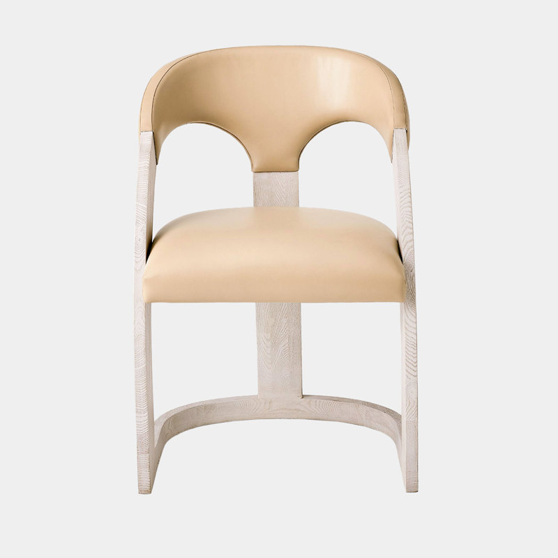 Delia Upholstered Dining Chair, Beige, White