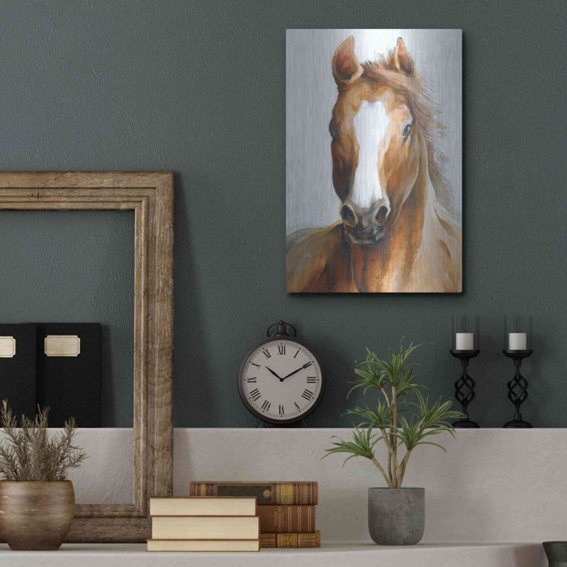 Luxe en métal «Beauté du cheval» par White Ladd «Beauté du cheval» par White Ladder, H 16 po x l 12 po