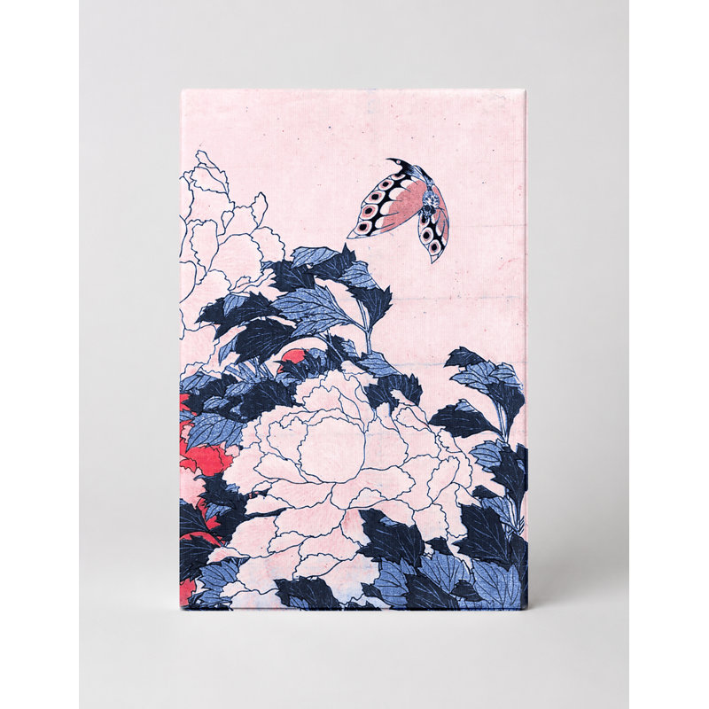 Pivoines et papillon (vers 1833) - Portrait, art mural sur toile, 16" W x 20" H
