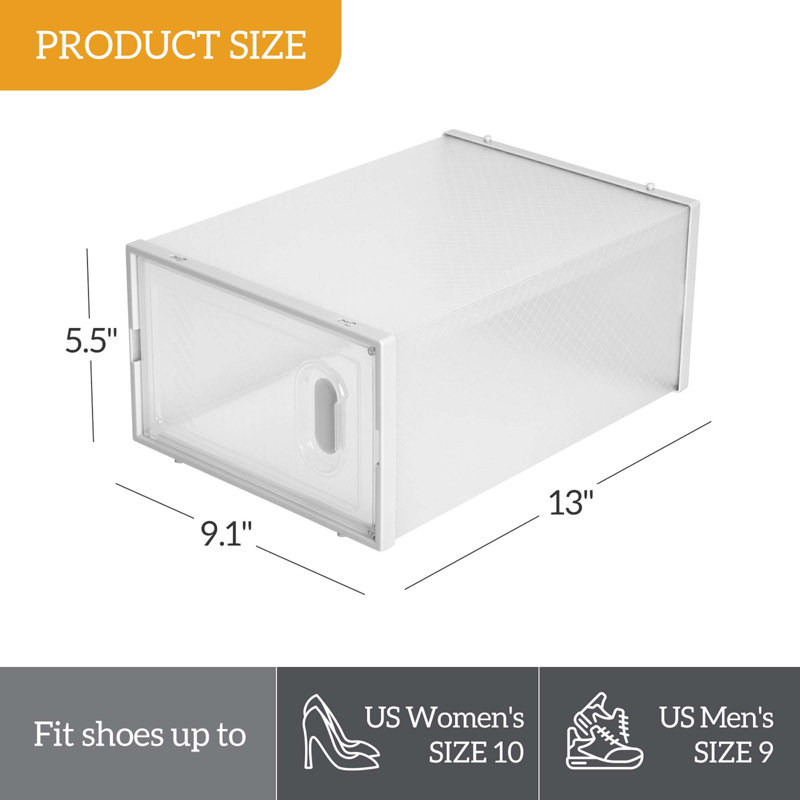 Shoe Storage Boxes 18 Pack Clear Plastic Stackable