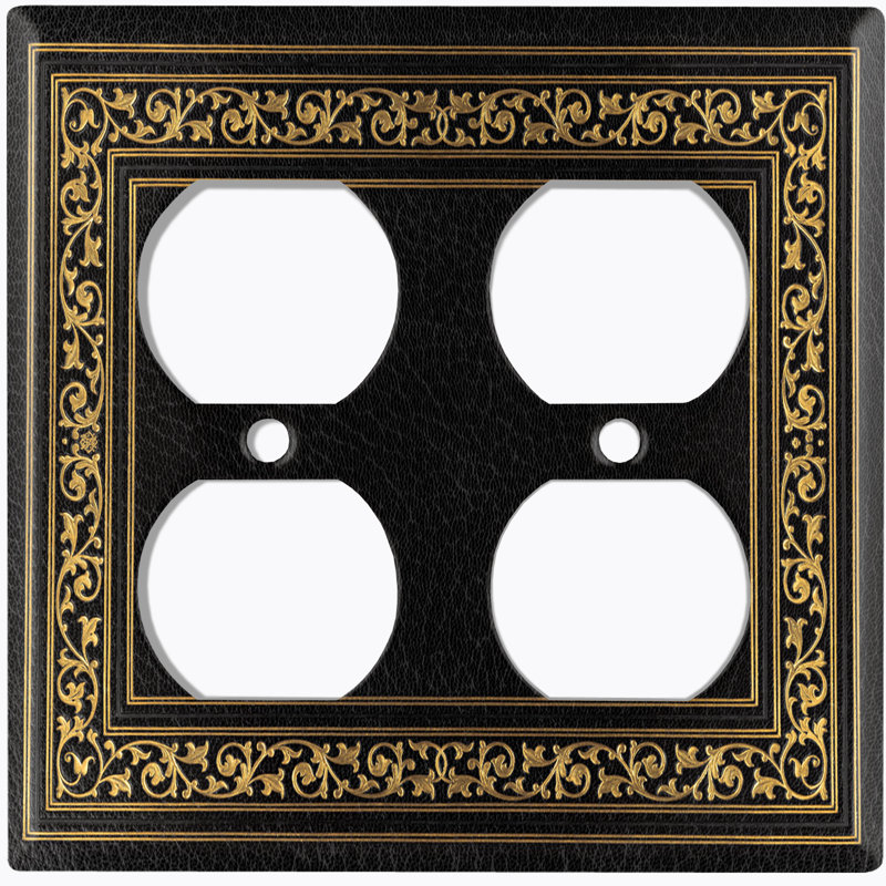 Patterned 2 - Gang Duplex Outlet Standard Wall Plate