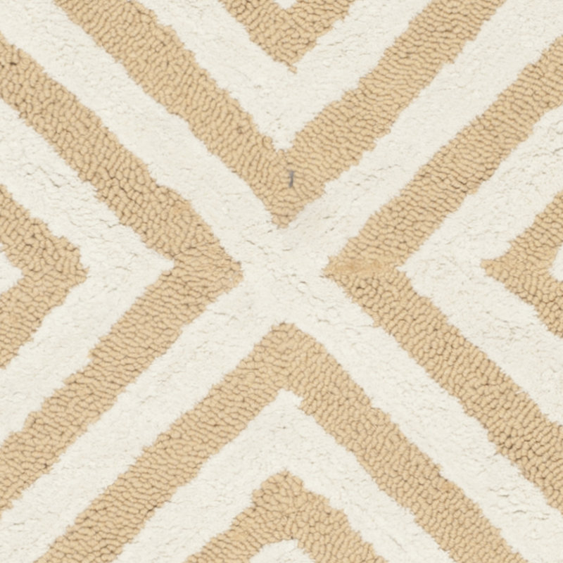 Fareham Hand Hooked Cotton Pile Geometric Rug, Round 6'