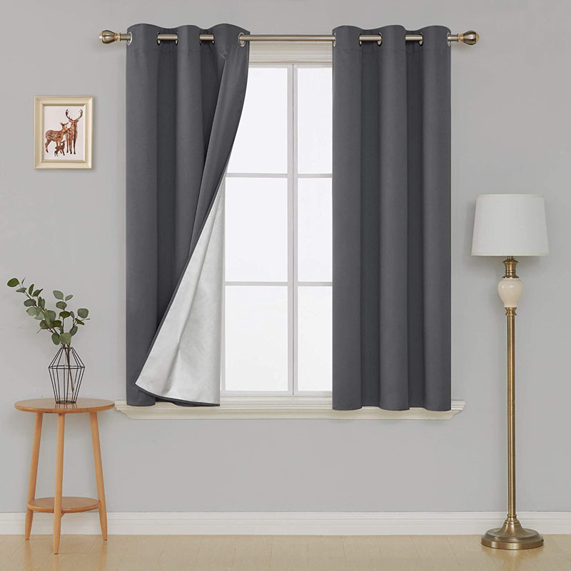 Centerview Blackout Curtains / Drapes Pair, 42" W x 63" L, Gray