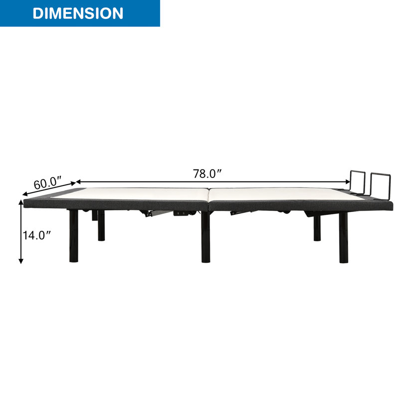 Lit réglable massant 37 "avec télécommande sans fil, Grand