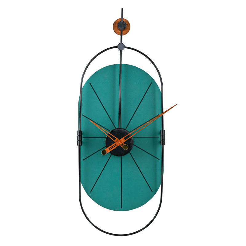 Amarmula Metal Wall Clock, Black/Teal/Gold