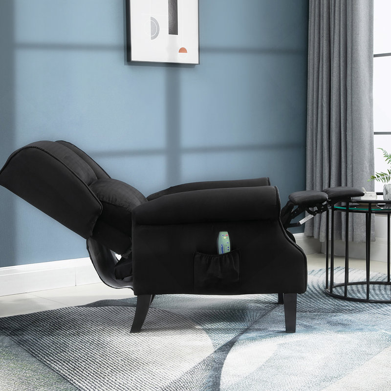 Fauteuil de massage vibrant, fauteuil d'appoint inclinable de massage rétro avec télécommande, Noir