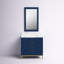 Meuble-lavabo de comptoir en marbre blanc de 30 po avec miroir Bristol-2142669509