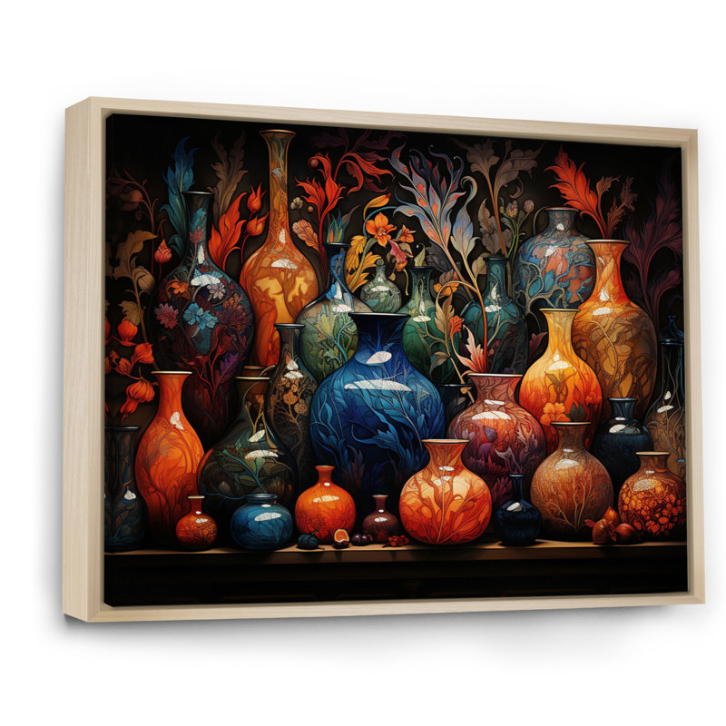 " Islam Art Islamic Pottery I ", Cadre naturel flottant, H 16 po x l 32 po x P 1 po