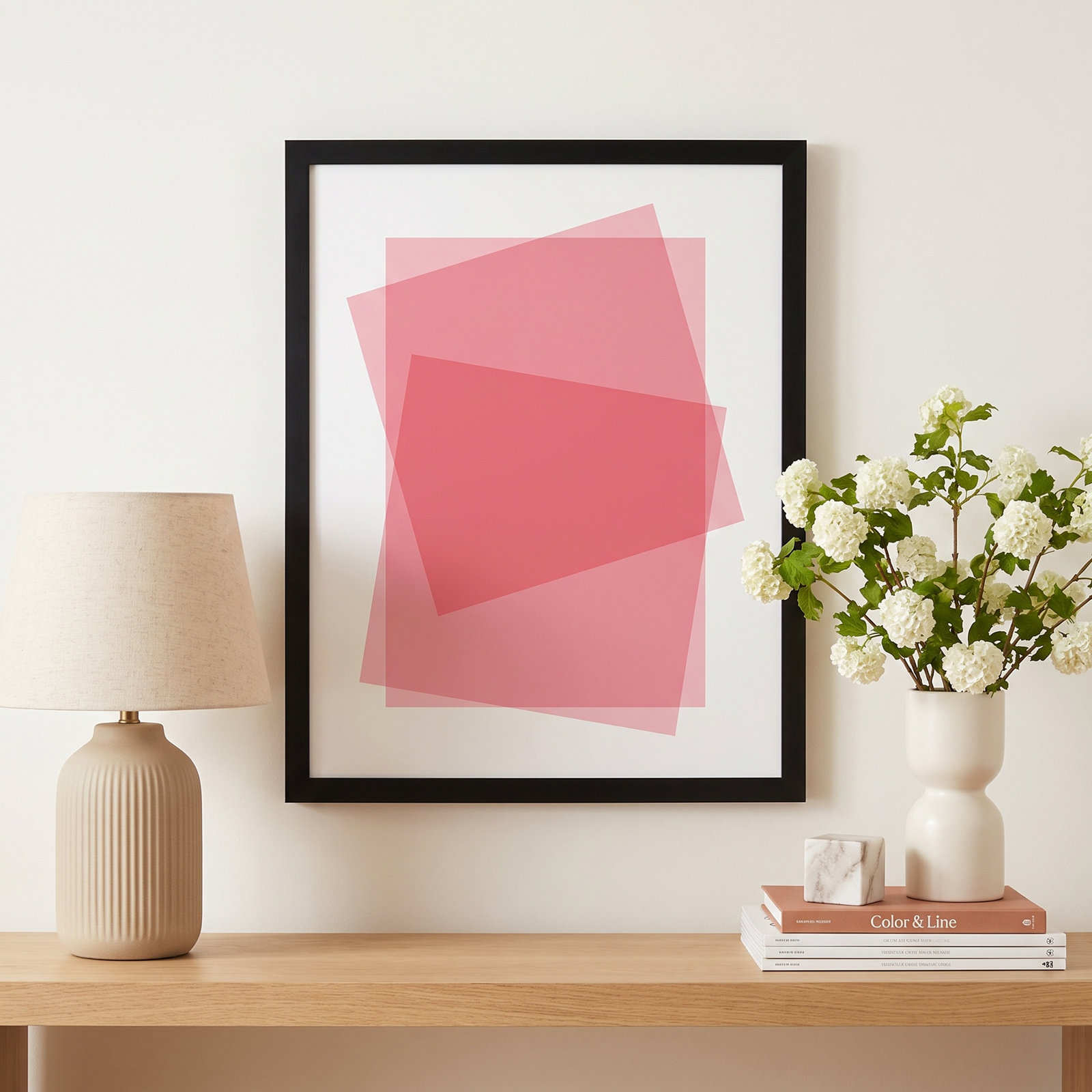 Kami "Pink" Print by Jacques Pilon, Black Framed Paper, 38" H x 30" W
