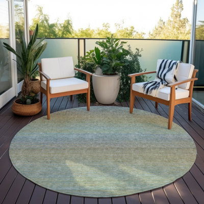 Machine Washable Indoor/Outdoor Christain ACN1292 Blue Rug