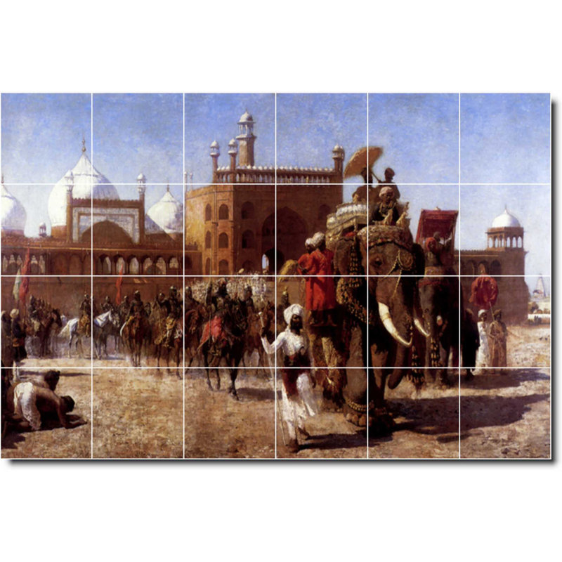 Carrelage mural décoratif en céramique 72 po x 48 po 12 po x 12 po, Edwin Week, peinture historique W09624