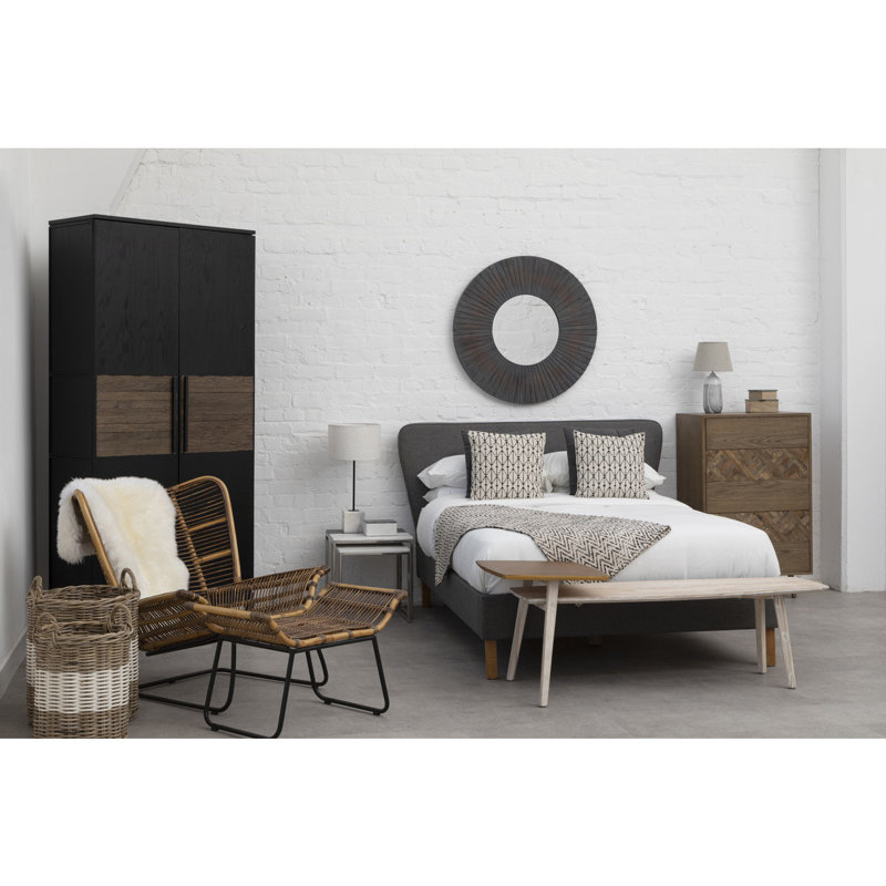 Mallen 2 Door Solid Wood Wardrobe