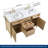  Felix 55" Fully Assembled Double Bathroom Vanity Set With Solid Surface White Granite Top and Backsplash