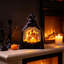 Lampe de poche lumineuse décorative sur le thème d'Halloween, motif de château sombre, citrouille et sorcière, lampe de projection, lampe de bureau à suspendre.-986514132