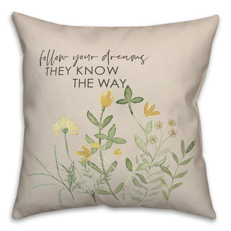 Floral Reversible Throw Pillow, 18" x 18"