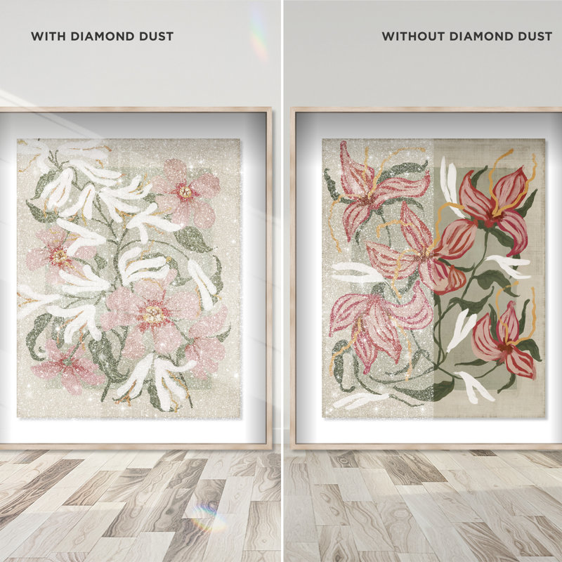 Lilies Flower Set Set by Oliver Gal, 37.5" H x 31.5" W, Natural Oak Shadowbox