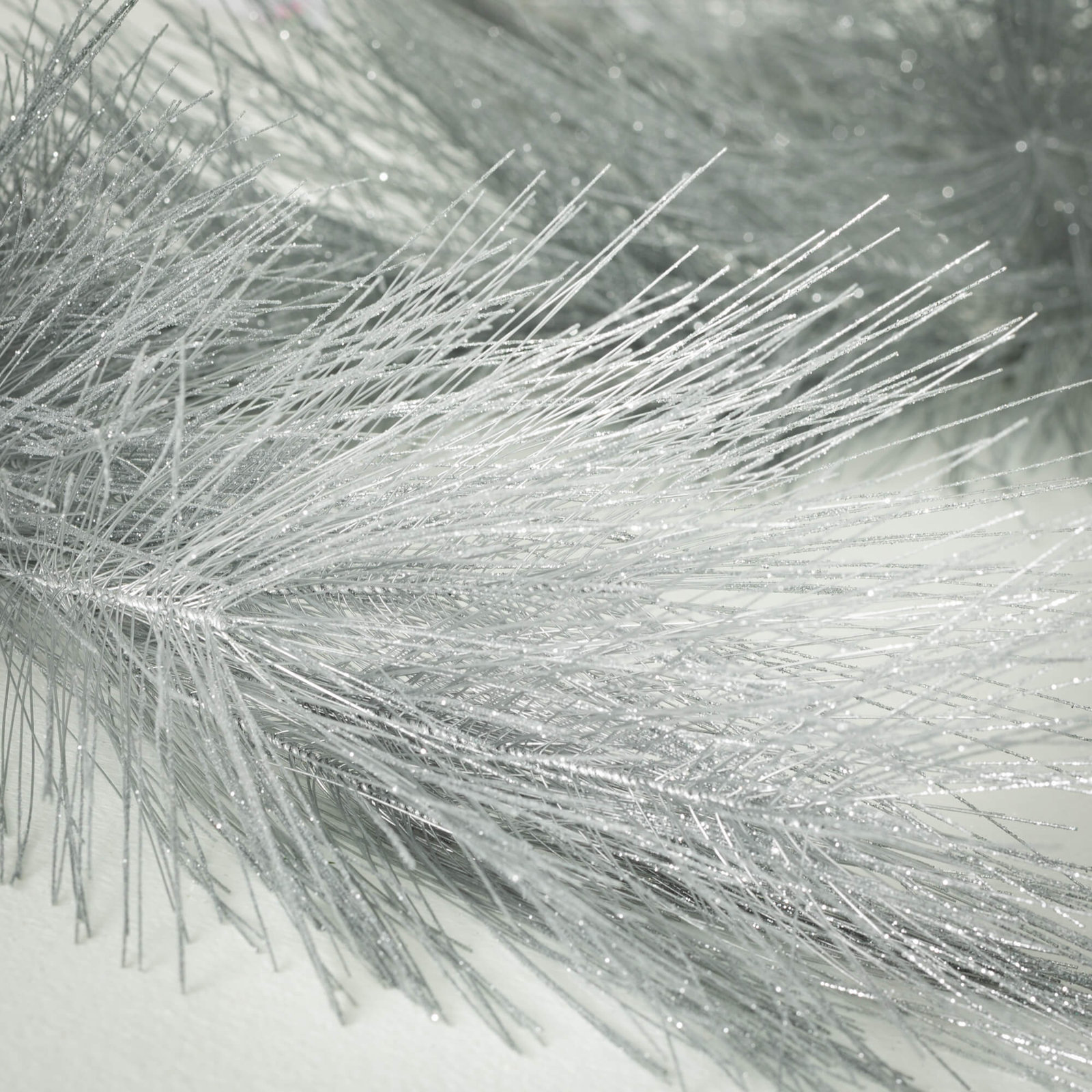 72" Artificial Silver Metallic Pine Christmas Garland, Silver