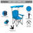 Katelyn Cyan Blue Shaded Canopy Folding Camping Recliner Chair with Carry Bag for Outdoor-951217699