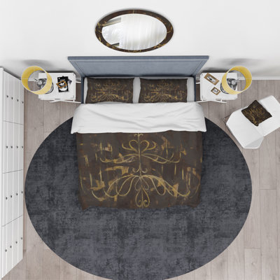Lustre doré Glam - ensemble de housse de couette moderne Glam - microfibre de polyester