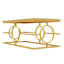 Table basse moderne moderne en verre avec base géométrique en métal doré pour le décor du salon-1862002685