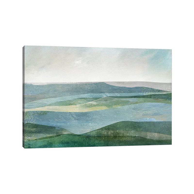 «River Valley» par Nan - reproduction imprimée, H 26 po x l 40 po x 1,5 po, Toile tendue