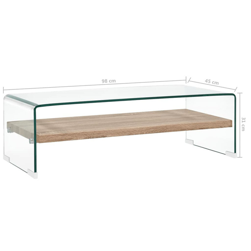 Abital Coffee Table with Storage, 31cm H x 98cm W x 45cm D