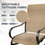 Chaises de patio pivotantes d'extérieur 4 pièces, structure en métal rotative à 360 ° avec tissu Teslin, chaises de patio avec accoudoirs pour les repas en plein air, terrasse, cour-2109901878